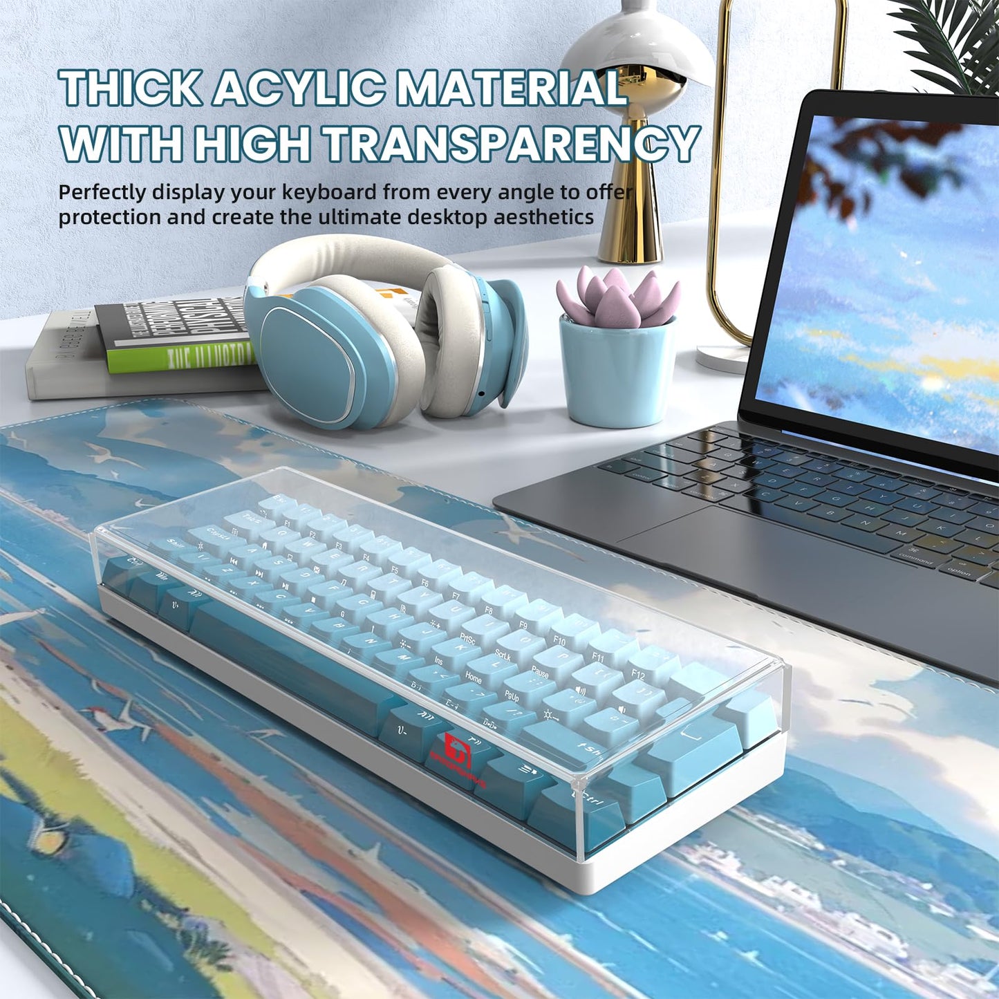 Ziyou Lang Kc01 Acrylic Clear Transparent Keyboard Cover(11.5*4.1*1.14) With Dustproof Waterproof Anti-Hit Anti-Cat Protective C