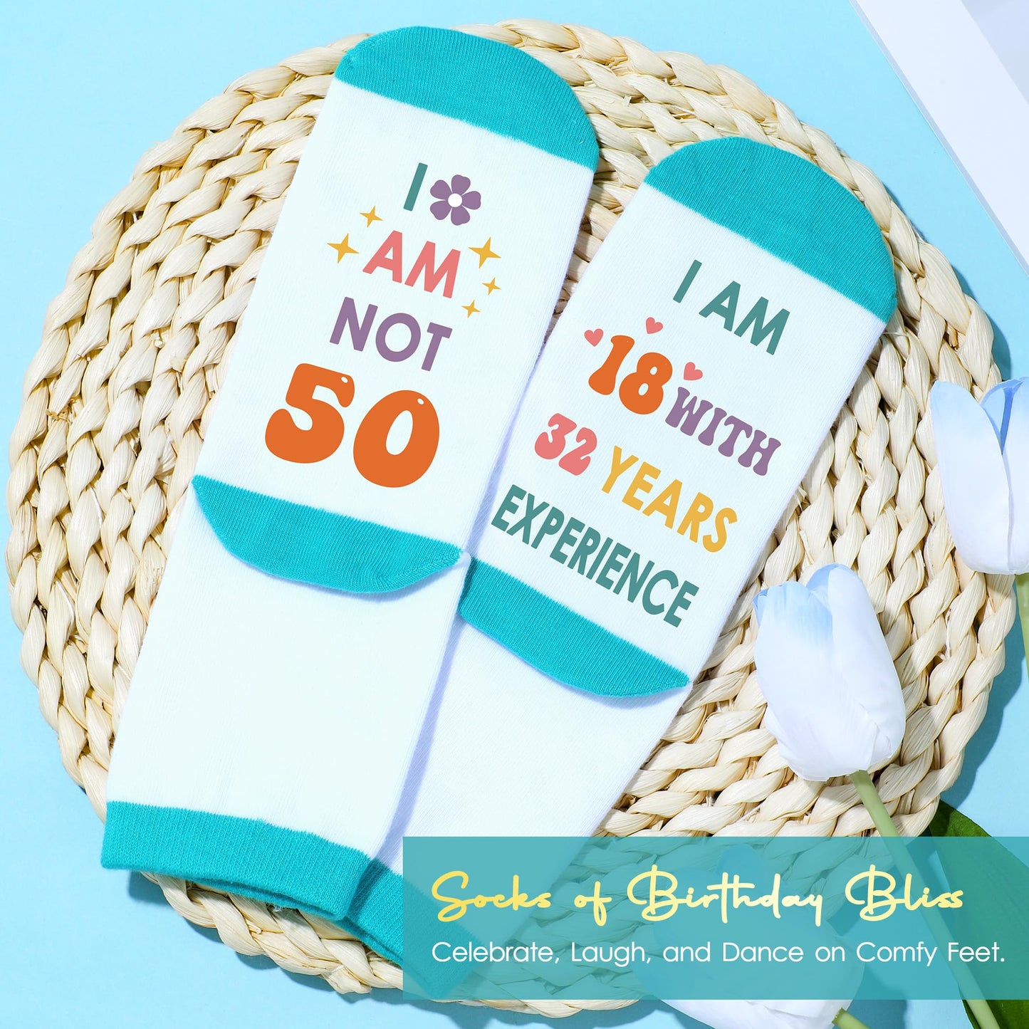50th Birthday Gifts for Her 50 Year Old Gifts for Women 1975 Birthday Gift for Woman Turning 50 and Fabulous Gift for Woman Mom Daughter Happy 50th Bday Decorations Basket with Tumbler Tote Bag Socks