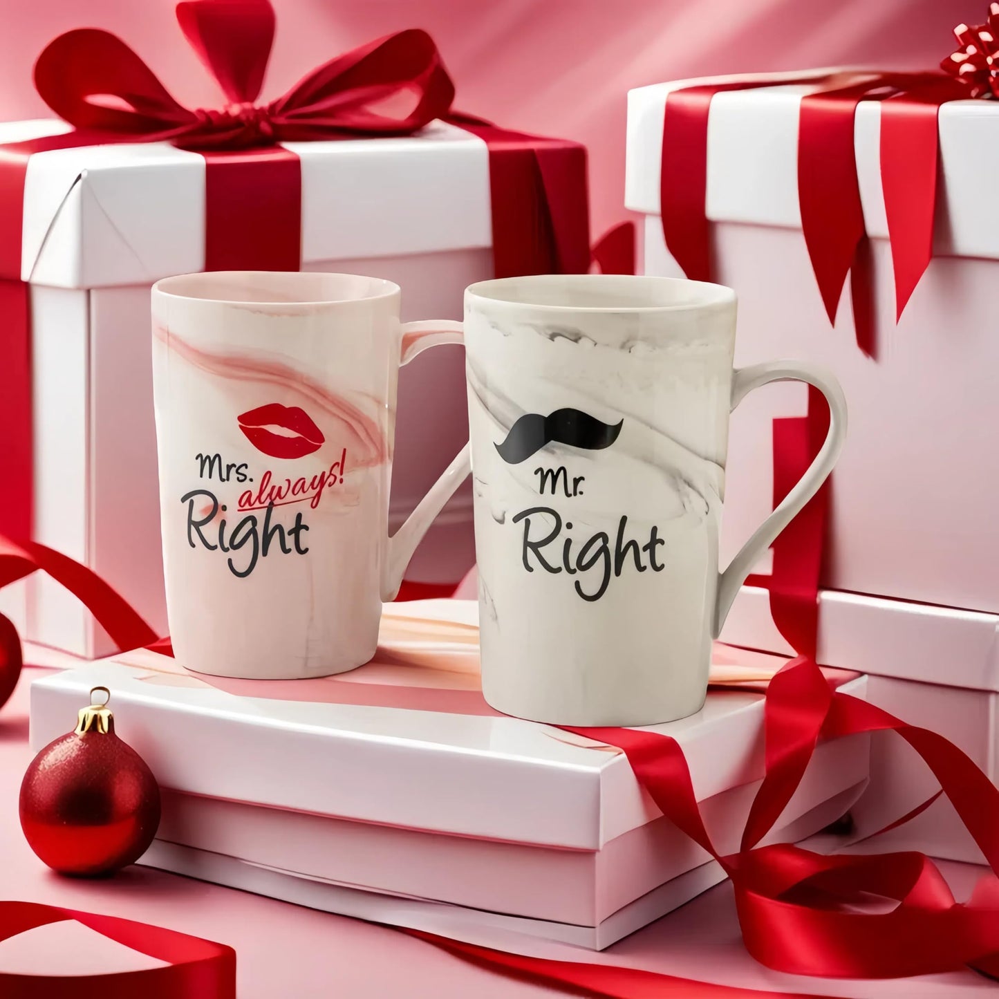 Mr and Mrs Coffee Mugs Set - Unique Wedding Gifts For Bride Groom His and Her Anniversary Engagement Bridal Shower Gift for Him Her Couples Gifts for Mom Dad Parents Present Valentine's Day Gift