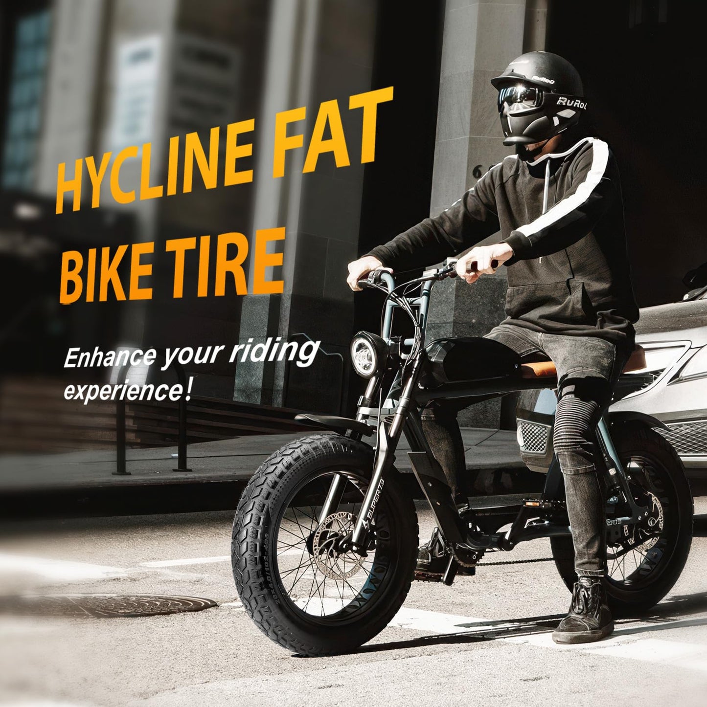 Hycline 20x4 E-Bike Fat Tire - 2 Pack High-Performance 20inch Fat Tyre for MTB and Ebikes, Durable All-Terrain Directional Tread, Superior Density Bicycle Tires with Inner Tubes and Tire Levers