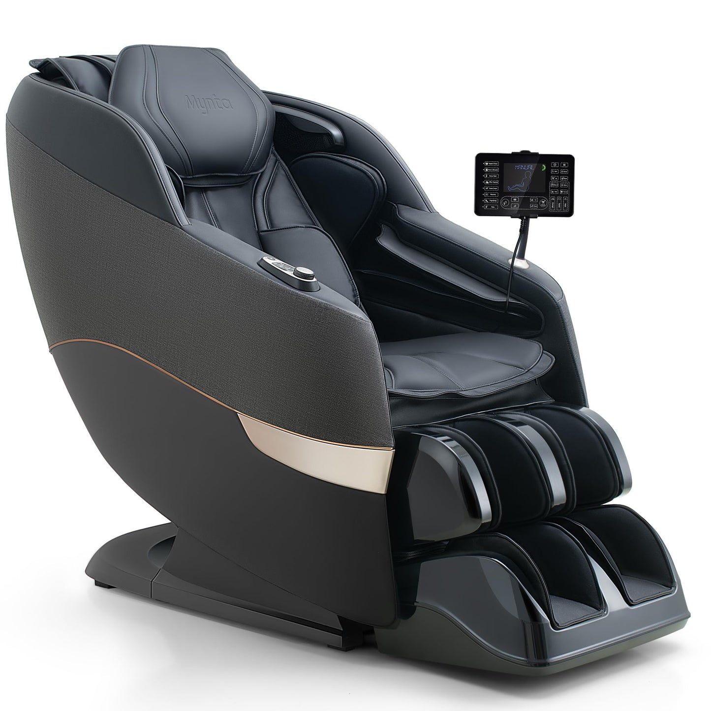 MYNTA 2025 Massage Chair 3D Shaitsu Massage Chair Full Body with 170° Flexible Track, Zero Gravity, Bluetooth Speaker, Airbags & Heating, MC1650(Black)