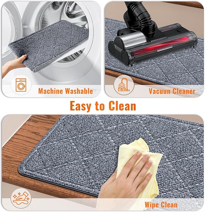 Stair Treads Non-Slip for Wooden Steps, 15Pack - 8" x 30" Edging Stair Runner Indoor for Kids Elders & Pets, Washable Carpet Stair Treads with Peel & Stick Reusable TPE Backing, Grey