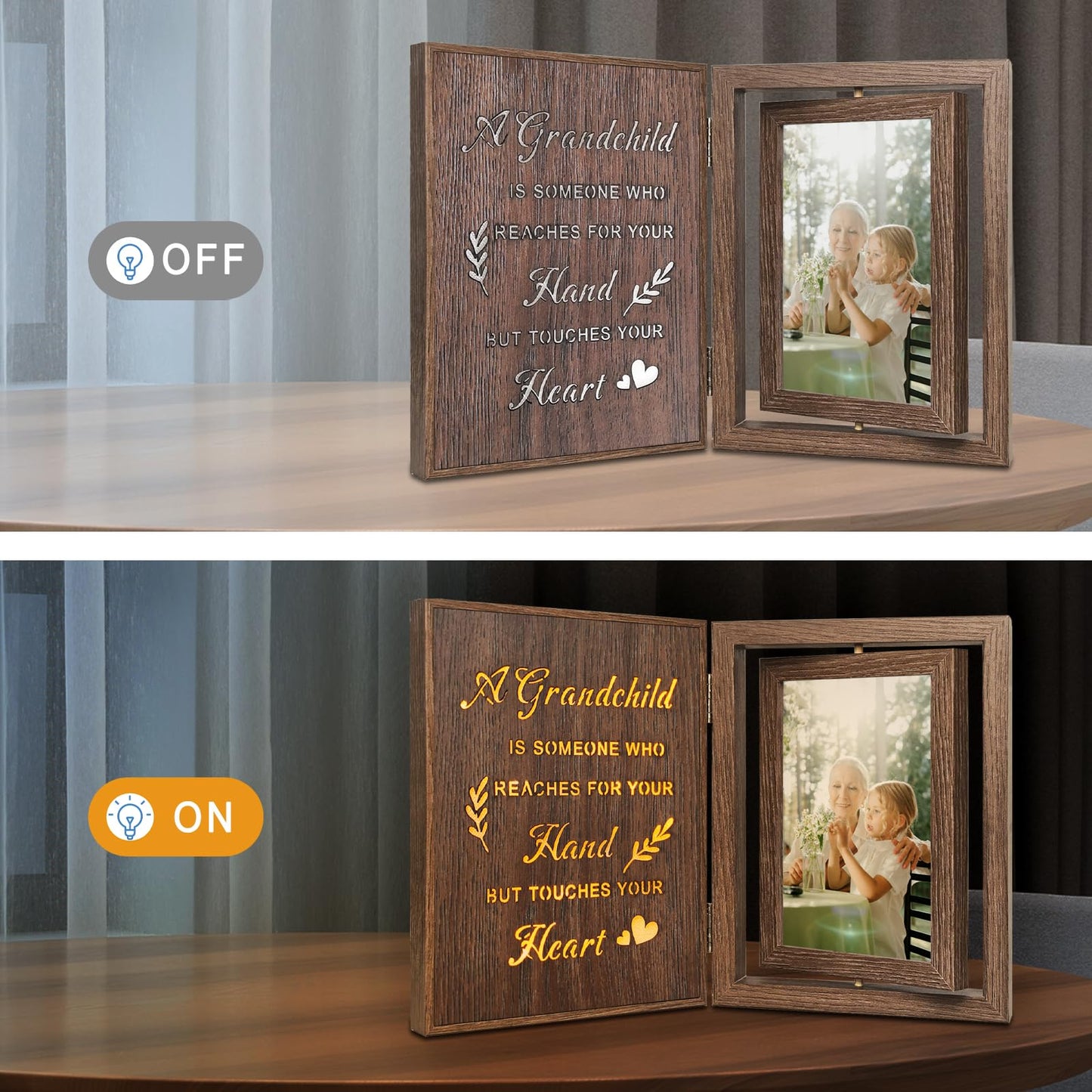 EYITUPC Light Up Grandparents Picture Frame - Grandma Grandpa Picture Frame for New Grandma Gifts, Grandparents Gifts, Mother's Day, Father's Day, Birthday