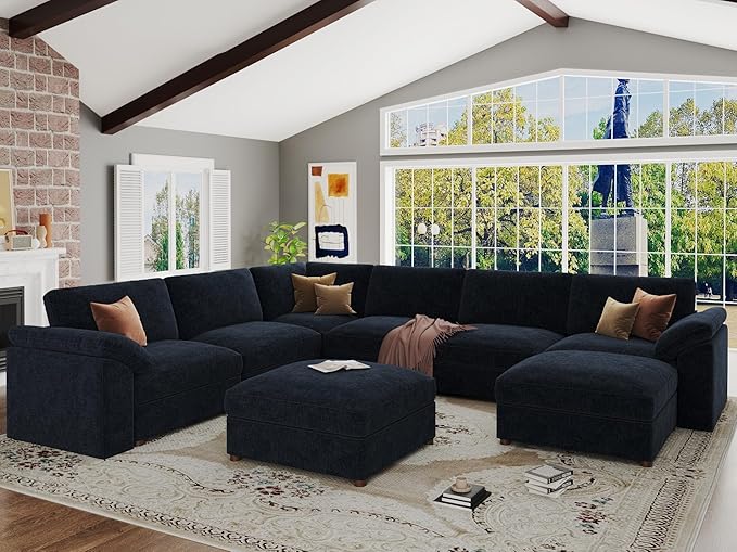 EASE MOOSE Modular Sofa,Oversized U Shape Sectional Modular Sofa,Wide Deep seat Sectional Sofa,FSC Certified Comfortable