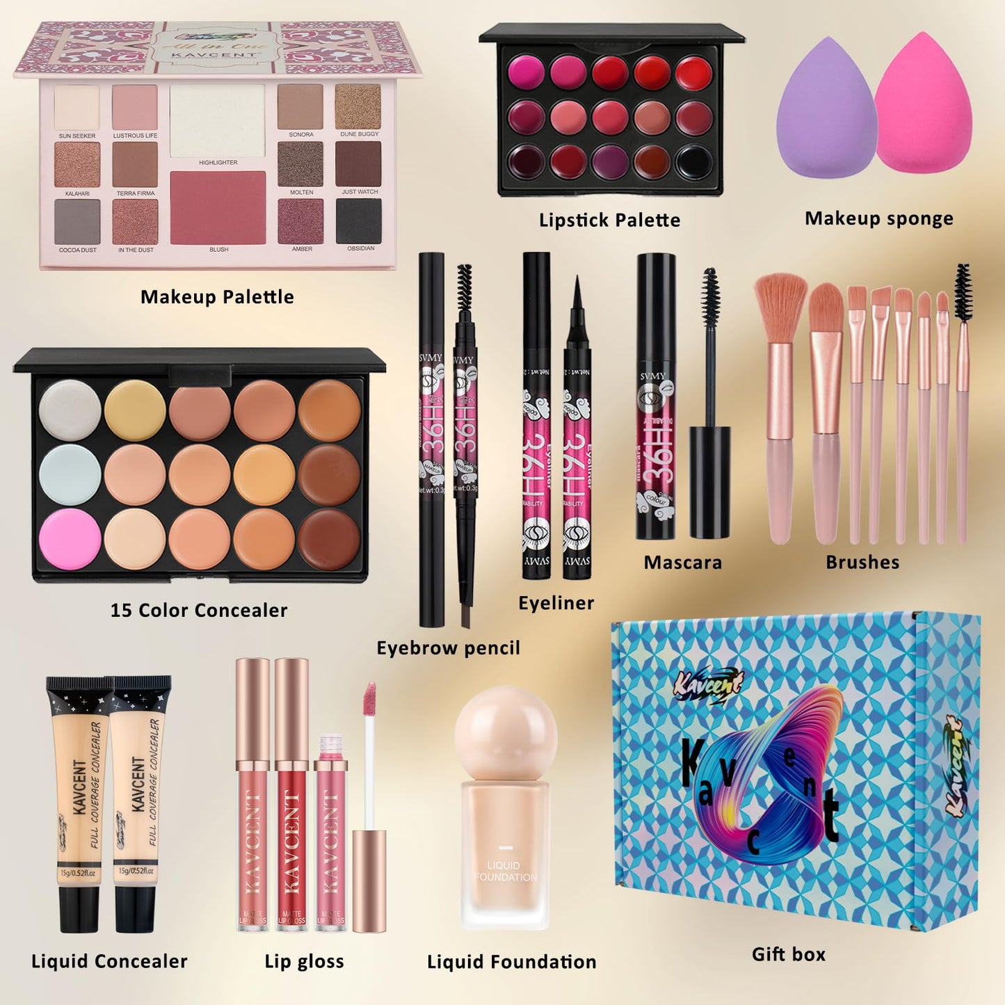 Makeup Set for Teens Women Makeup Kit for Women Full Kit Eyeshadow Foundation Makeup Gift Set for Teen Girls Christmas Makeup Kits for Teens Teenagers 14-16