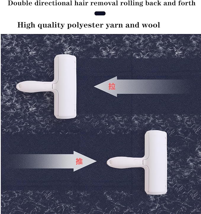 Reusable Pet Hair Remover & Lint Roller - Effortless Cat and Dog Fur Removal for Furniture, Couch, Carpet, Clothing, and Bedding - Portable Multi-Surface Cleaning Tool