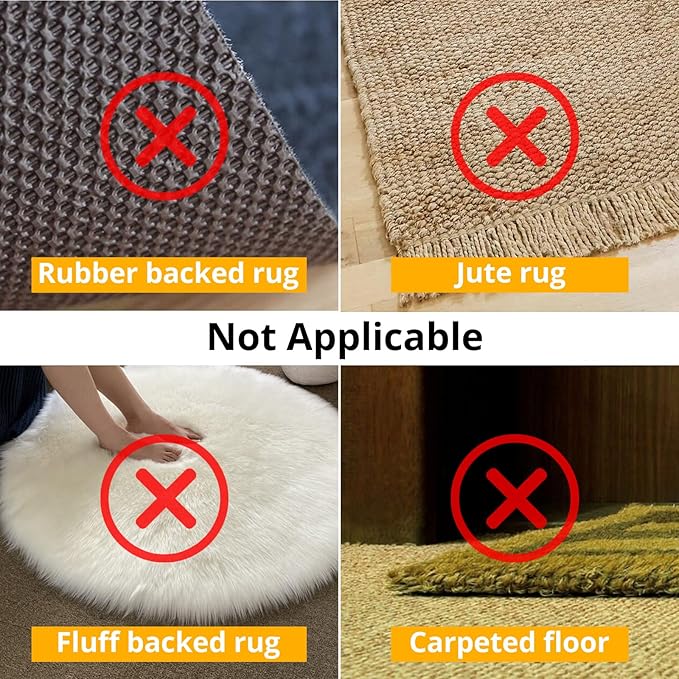 20 PCS Rug Tape, Rug Pad Gripper for Hardwood Floors, Double Sided Adhesive Carpet Tape, Reusable Anti Slip Rug Grips for Area Rugs to Keep Rug Corners Flat
