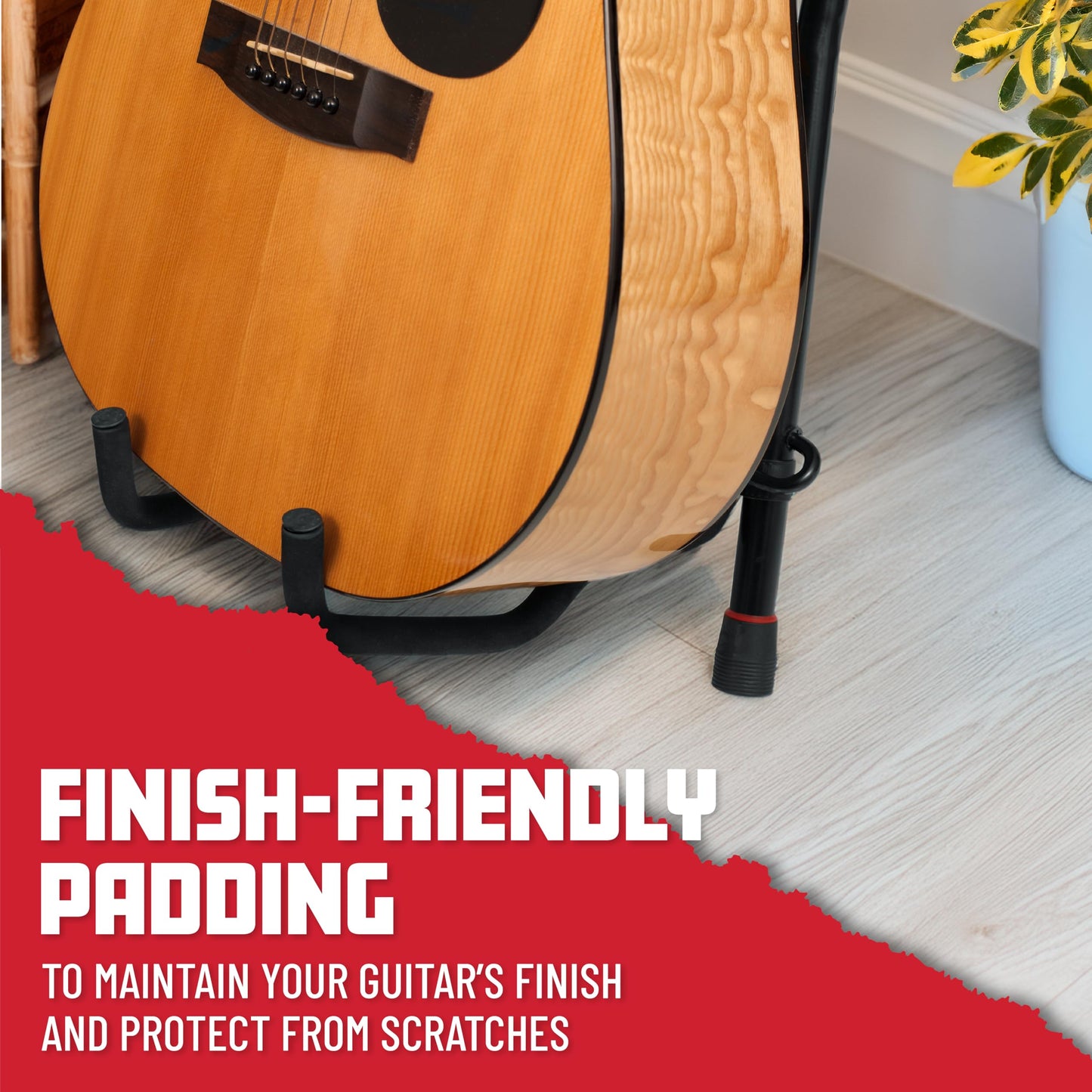 Gator Frameworks Guitar Seat With Padded Cushion, Ergonomic Backrest And Fold Out Guitar Stand, Holds Both Acoustic And Electric
