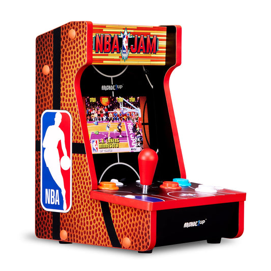Arcade1Up NBA JAM Countercade Arcade Machine with NBA JAM TE and NBA Hang Time, 7" LCD Screen, Light-Up Marquee and Real-Feel Arcade Controls