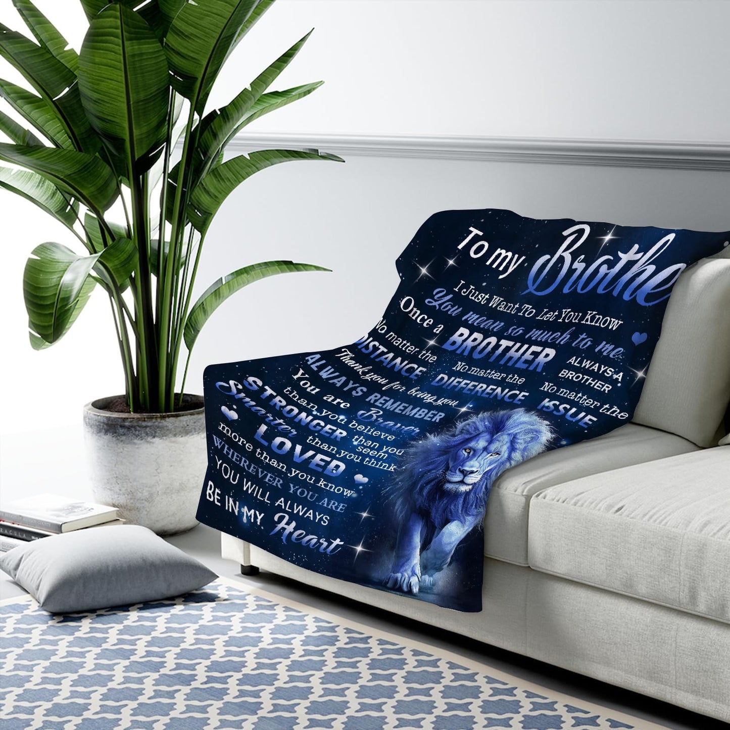 Wisegem Gifts for Brother - Big Brother Gift 60"x 50" Blanket - Birthday Gifts for Brother - Gift for Brother from Sister Brother- Funny Brother Presents - Cool Little Brothers Graduation Gift Ideas