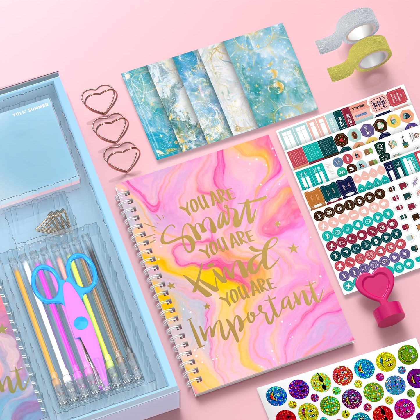 2-Pack DIY Journal Kit for Girls Ages 8-14,DIY Journal Set Stationary Birthday Gifts Ideas for Girls,Art Crafts for Tween Kid Scrapbook & Diary Supplies Set