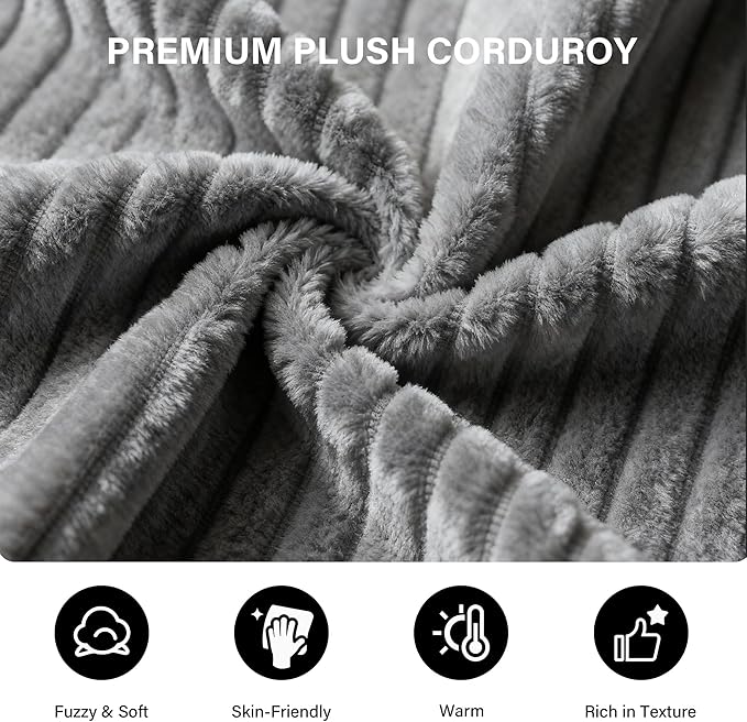 LAUSAINT HOME 132" Modular Sectional Sofa Couches, U-Shaped Boneless Cloud Sofa with 4 Deep Seat, 6 Cushiones Oversized Chaise for Living Room, Bedroom, Plush Corduroy Fabric (U Shaped Sofa, Grey)