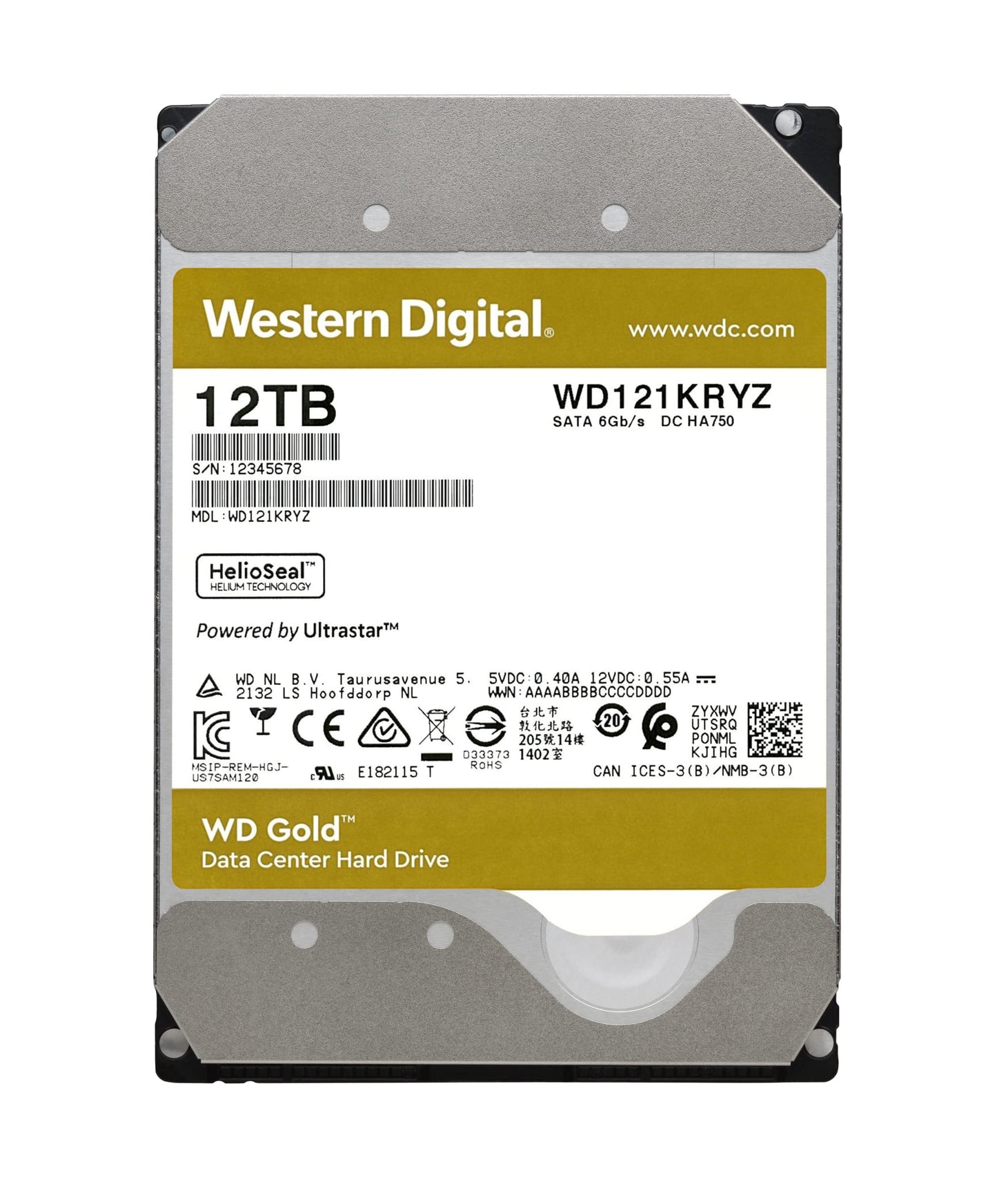 Western Digital 14Tb Wd Gold Enterprise Class Internal Hard Drive - 7200 Rpm Class, Sata 6 Gb/S, 512 Mb Cache, 3.5 - Wd141Kryz