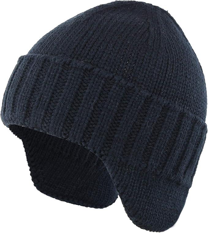 Home Prefer Mens Winter Hat Knit Earflap Hat Stocking Caps with Ears Beanie Hat