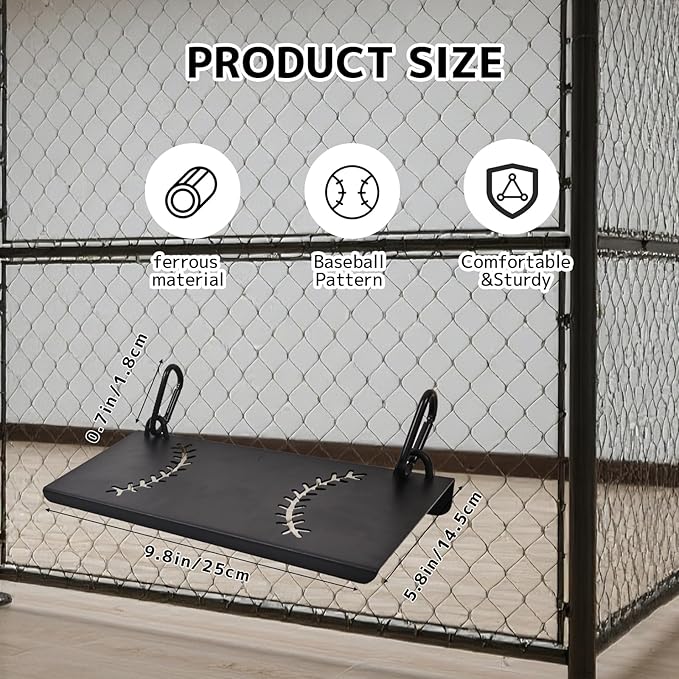 Heavy-Duty Iron Hanging Footrest for Baseball Fences – Ergonomic Steel Support, Adjustable Iron Fence Footrest for Baseball & Softball – Portable Steel Foot Tray