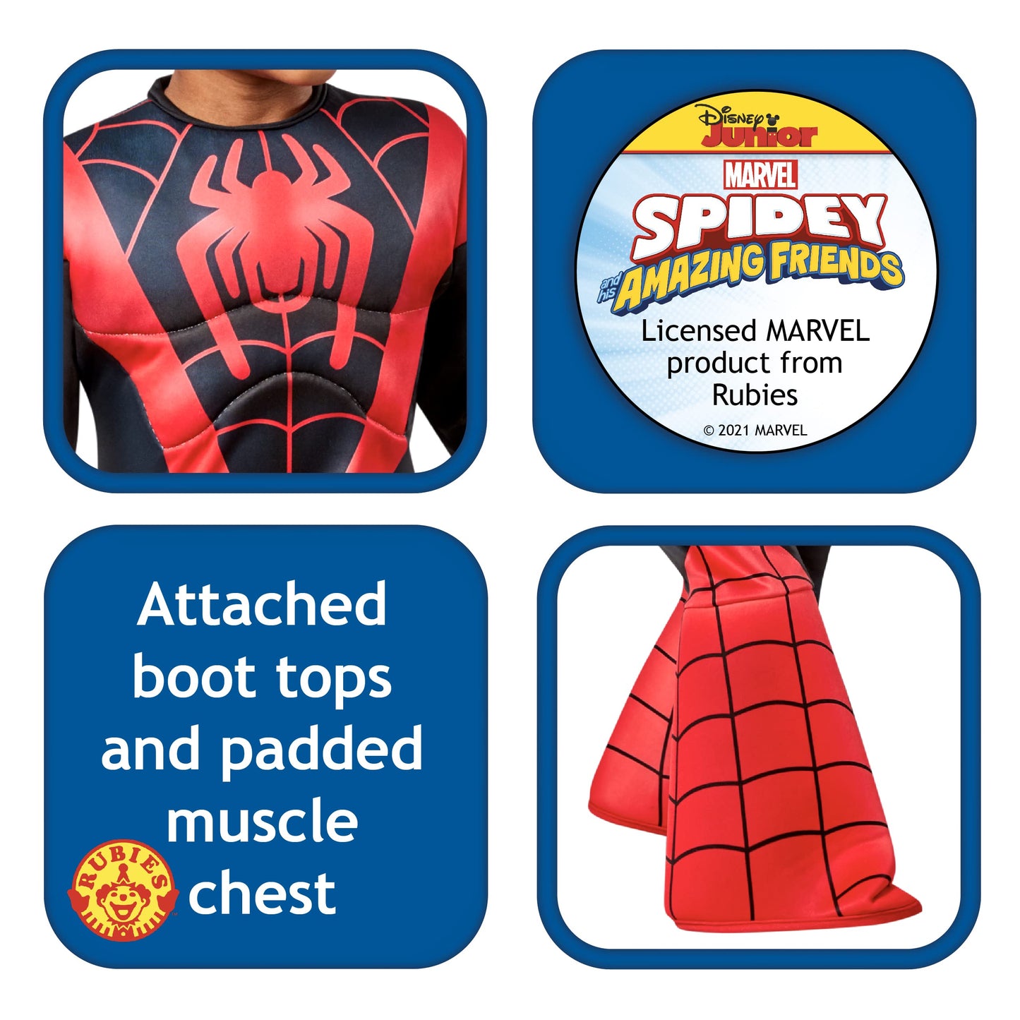 Rubies II Toddler Marvel: Spidey and His Amazing Friends Miles Morales Deluxe Costume, As Shown, 2T3T,702741_2T3T