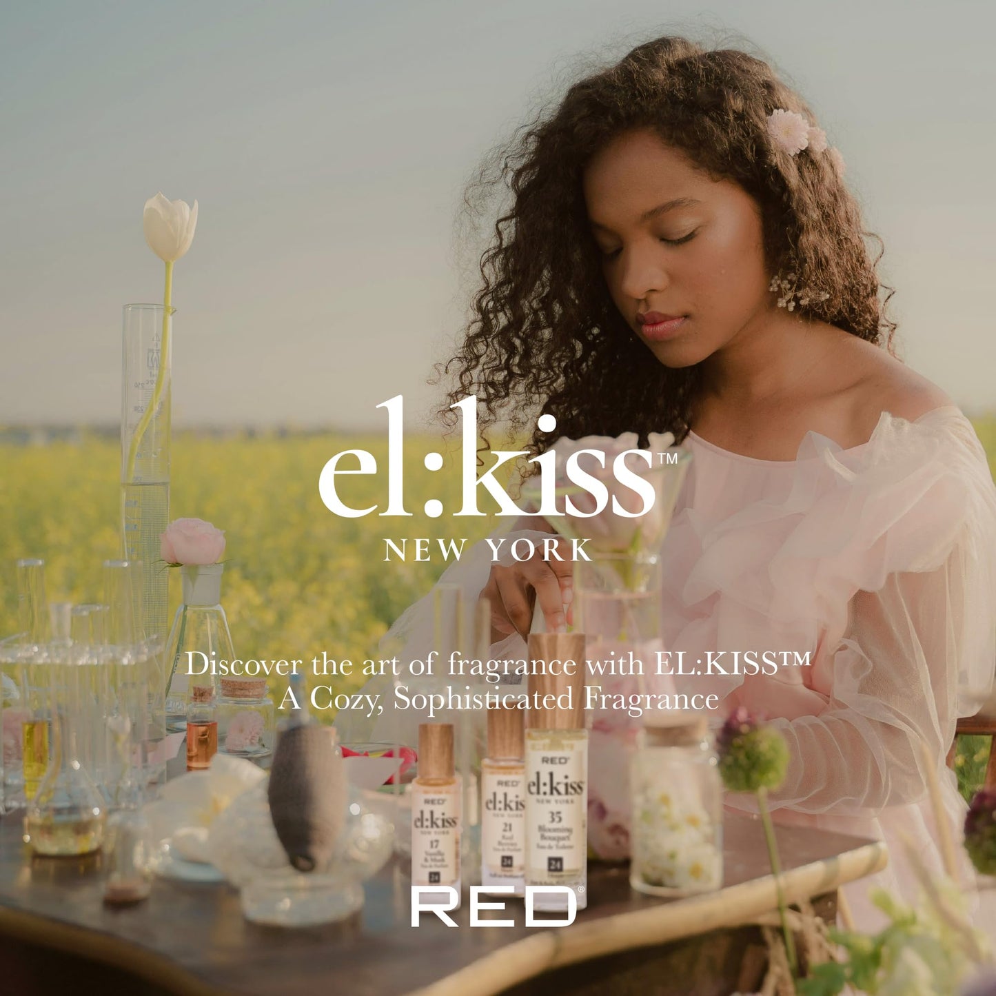 EL:KISS Roll On Perfume, Egyptian Musk Eau de Parfum 12mL (.40 Fl Oz), Hydrating & Long-Lasting, Alcohol-Free & Mineral Oil-Free, Infused with Jojoba, Argan & Coconut Oil