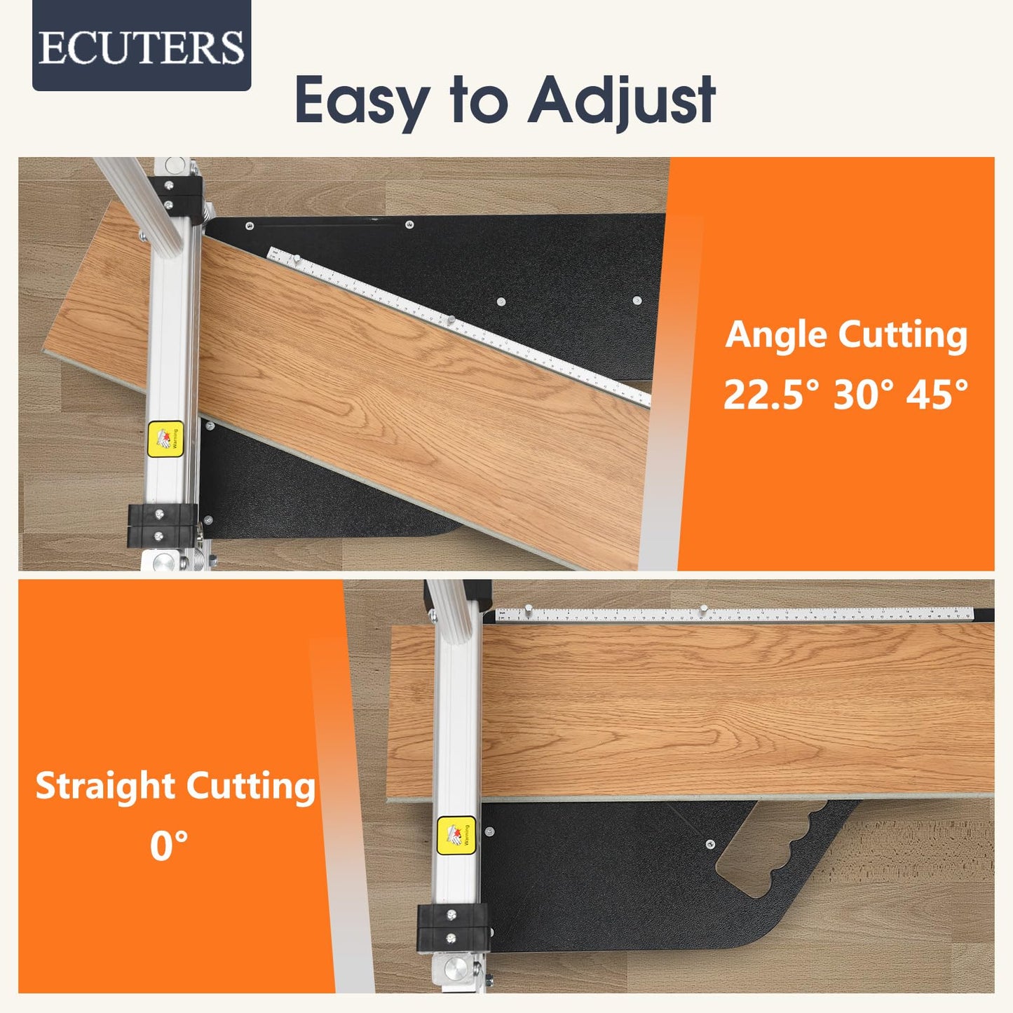 13“ Laminate Floor Cutter, ECUTERS Cutting 17mm 12mm Thick Floors Heavy Duty Vinyl Floor Plank Cutter, Portable Angle Length Cutting Flooring Tools - Engineer Wood Parquet LVP LVT SPC WPC
