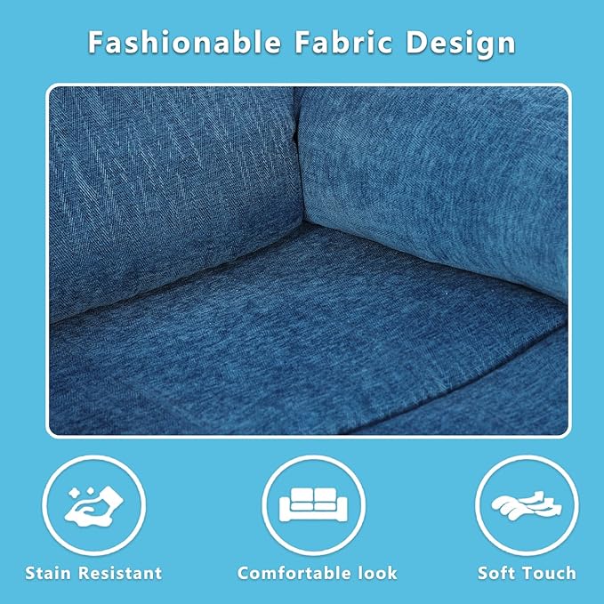A Ainehome Living Room Furniture Set Blue Microfiber Recliner Sofa Set Loveseat Chair Furniture Sofa Set for Living Room/Rv/House/Office/Theater Seating (A-Blue Microfiber, Sofa+Chair)