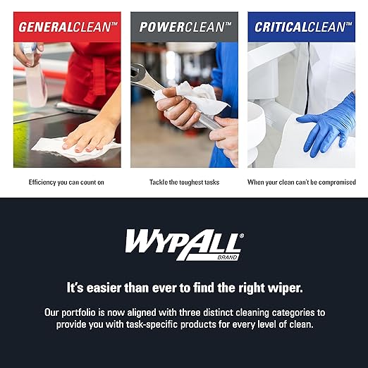 WypAll PowerClean X80 Cloths Heavy Duty Wipes (41041), Brag Box, Extended Use Towels, Blue (1 Pack of 152 Sheets, 152 Sheet Total)
