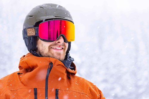 Giro Axis Adult Snow Goggle - Green Surplus Strap with VIVID Ember/VIVID Infrared Lenses