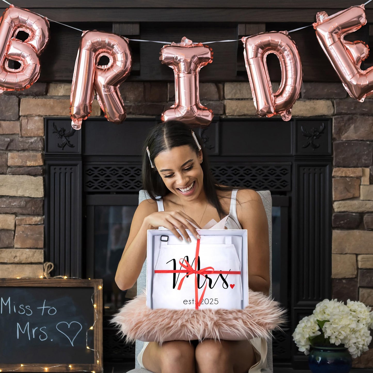 Prazoli Products Mr Mrs Apron Set - Engagement Gifts, Wedding & Bridal Shower Gifts for Couple (Mr. & Mrs. Est: 2025, Standard)