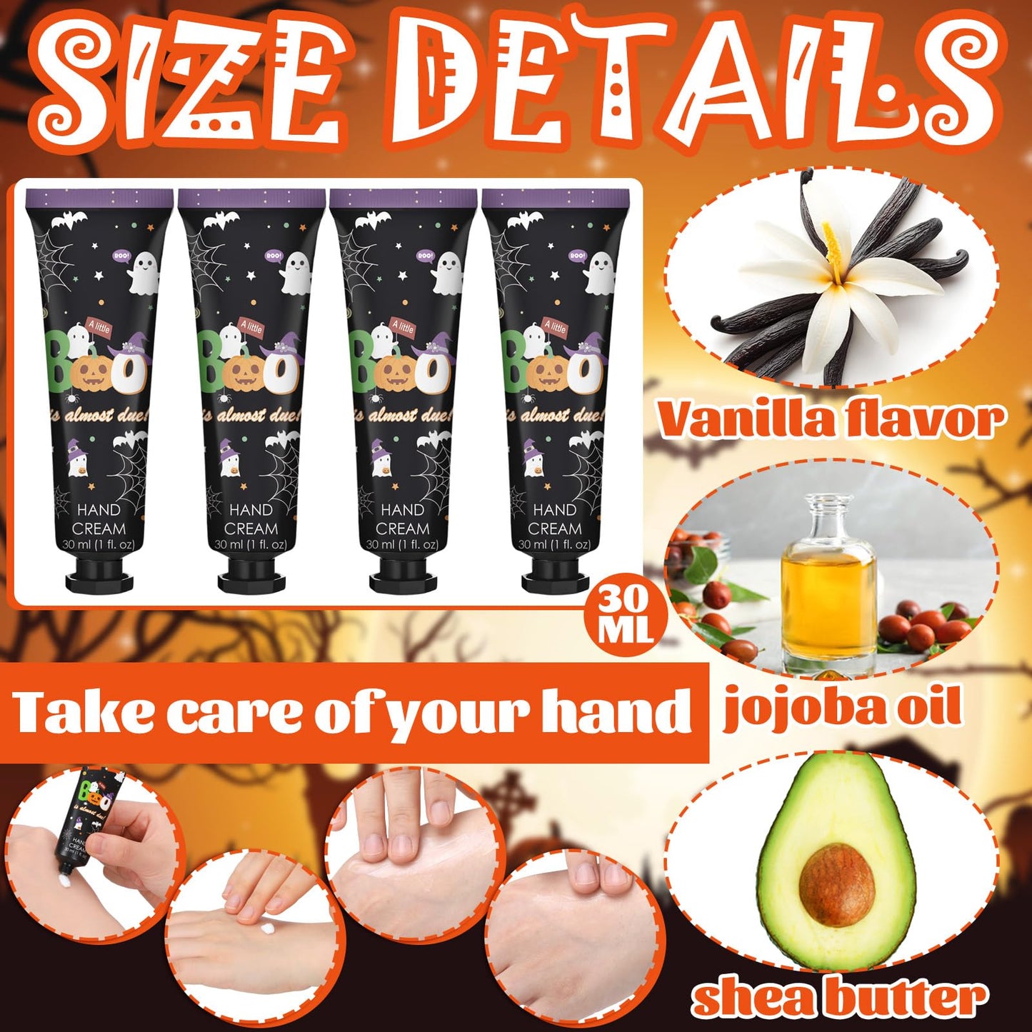 Heigble 48 Sets a Little Boo Is Almost Due Hand Cream Gifts Bulk Halloween Hand Cream Travel Lotion Size Halloween Baby Shower P