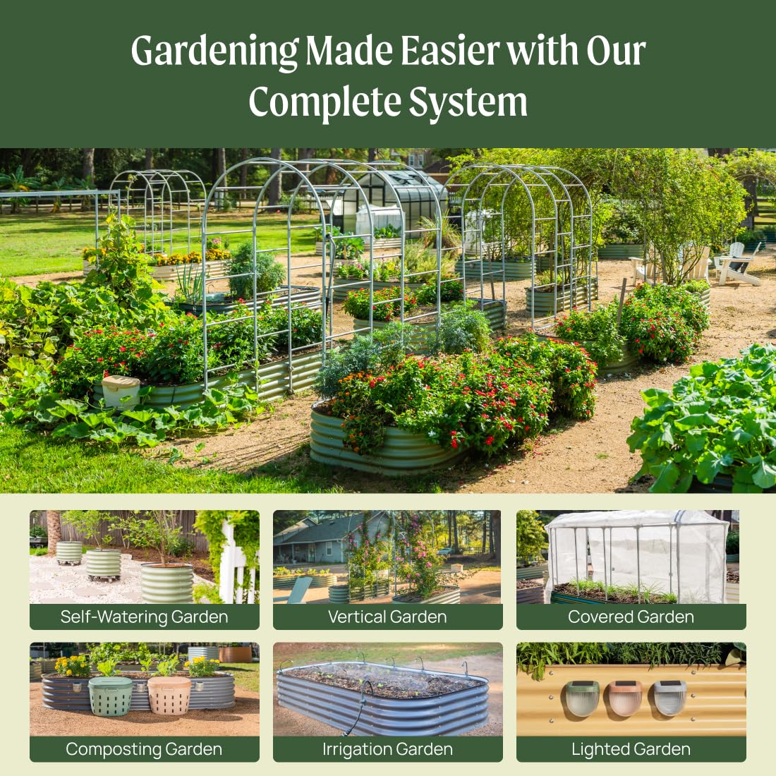 Vego garden Raised Garden Bed Kits, 17" Tall 9 in 1 8ft X 2ft Metal Raised Planter Bed for Vegetables Flowers Ground Planter Box-Modern Gray