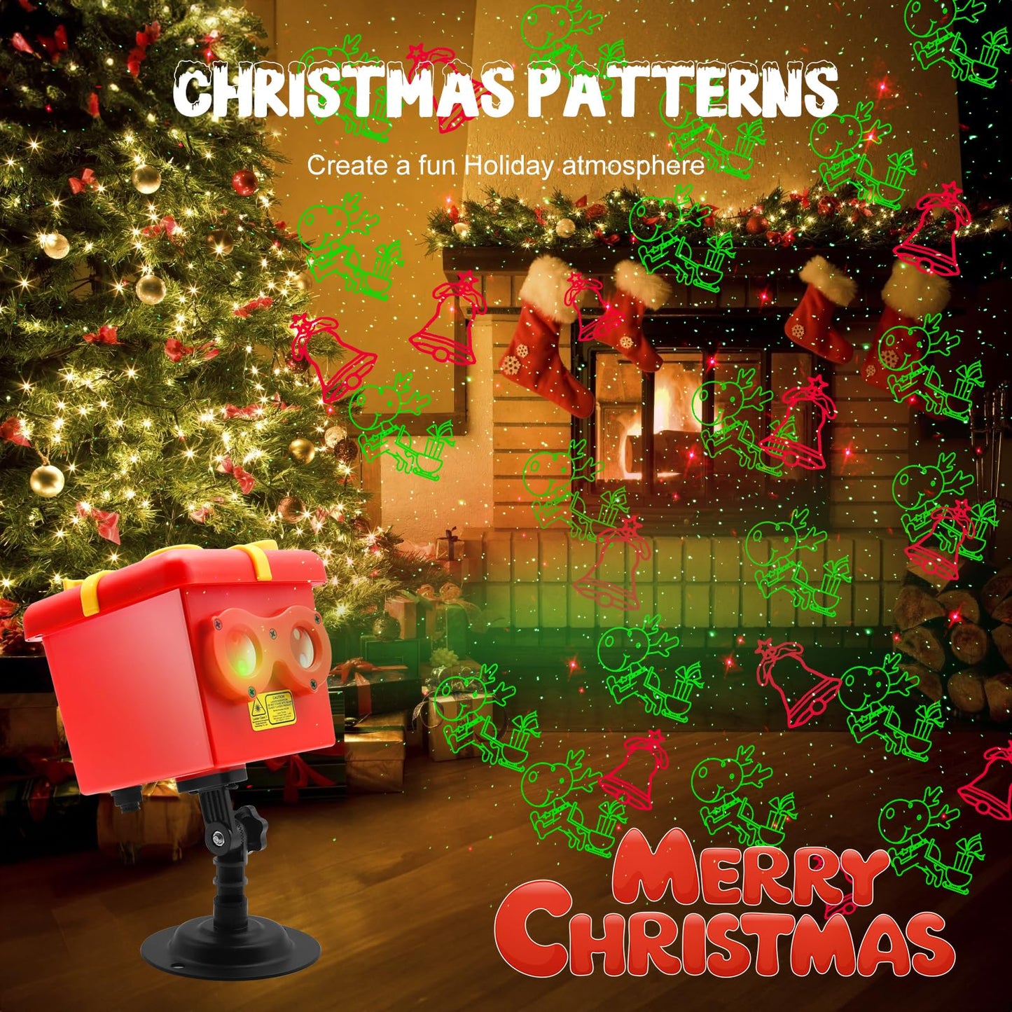 Christmas Halloween 13 Patterns Themes Gift Box Projector Lamp¡ê?Led Projector Lights with Remote Control¡ê?IP65 Waterproof Garden Decoration Lights,Indoor Outdoor Holiday Decor,Festival Gifts