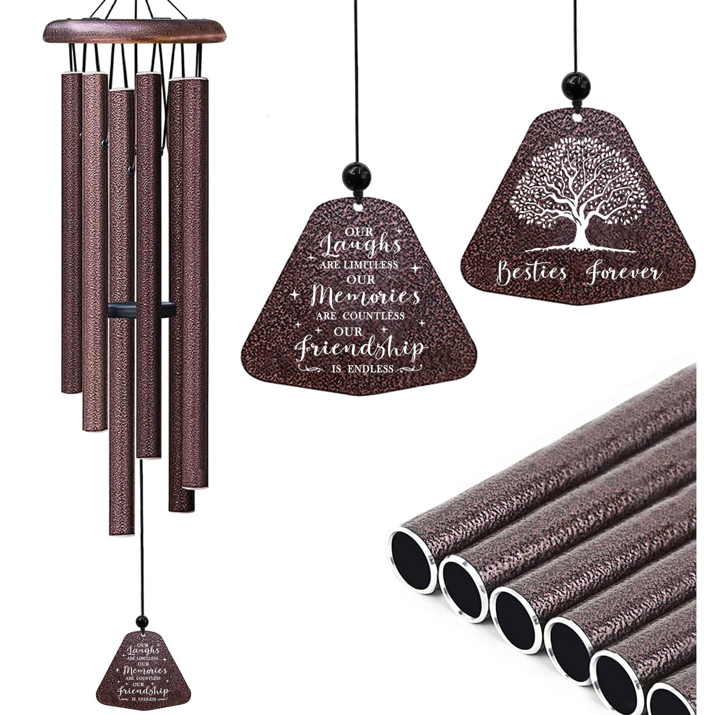 Fusui Best Friend Birthday Gifts for Women Wind Chimes 32", Friendship/Bestie Gifts for Women, Christmas/Mothers/Valentines Day/Graduation Birthday Gift for Best Friend Woman/BFF/Soul Sister/Bestie
