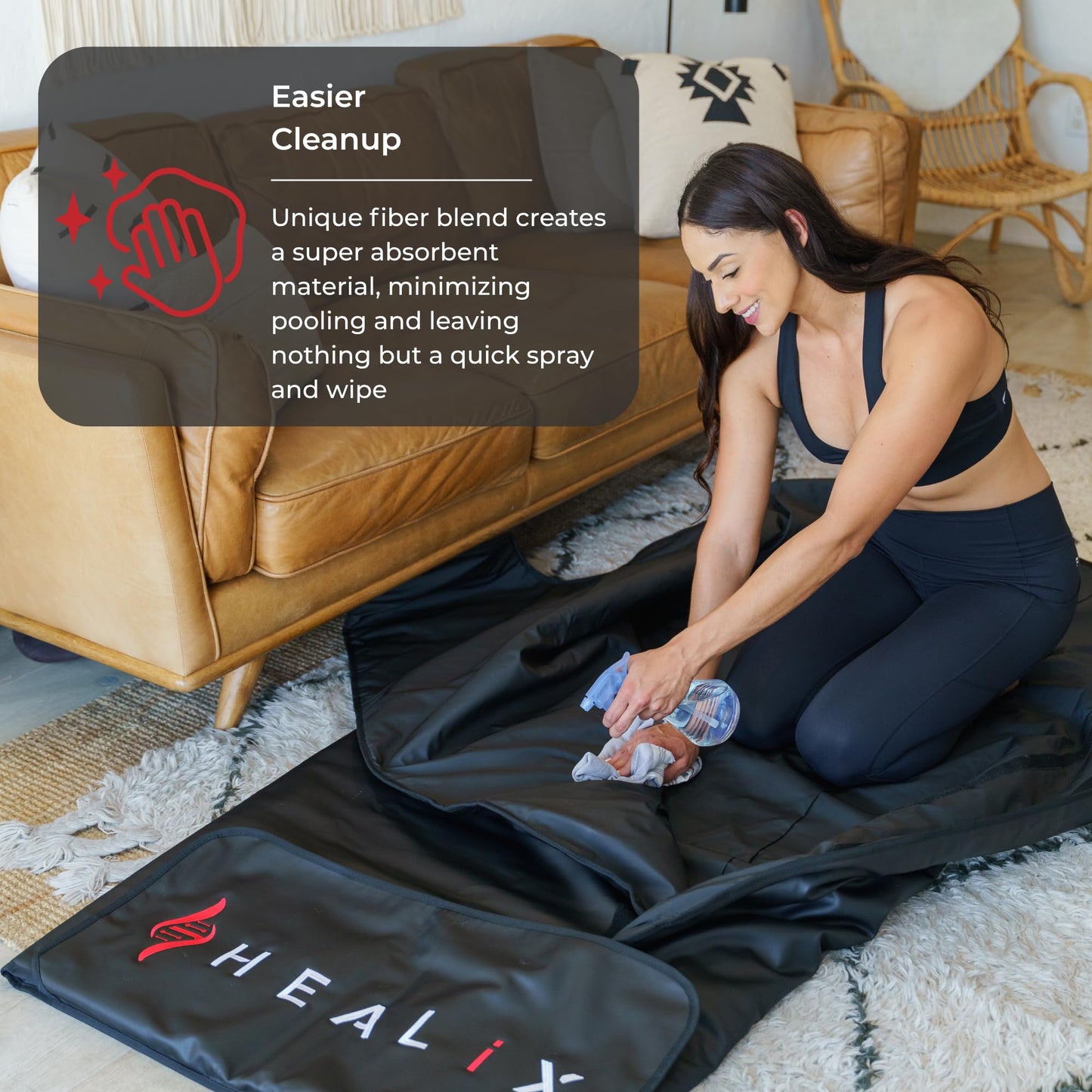 Healix Infrared Sauna Blanket + Comfort Insert Bundle | Portable Far Infrared Sauna Blanket (Zero EMF, Adjustable Heat 77–176°F) with Ultra-Soft Washable Cotton/Rayon Liner for Relaxation