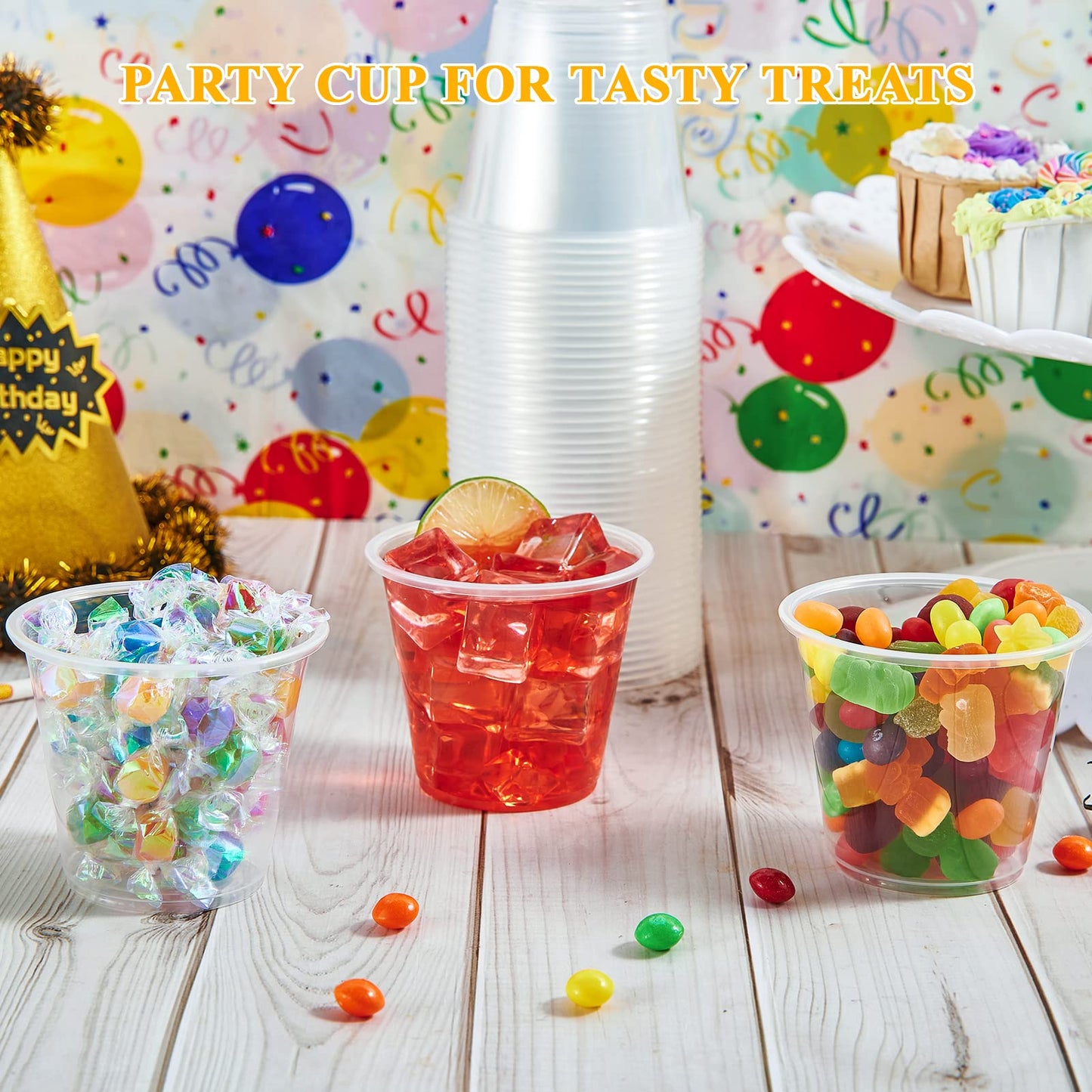 Lilymicky 600 Pack 9 oz Disposable Clear Plastic Cups, 9 Ounce Party Cups for Cocktail, Parties, Picnics, and Events