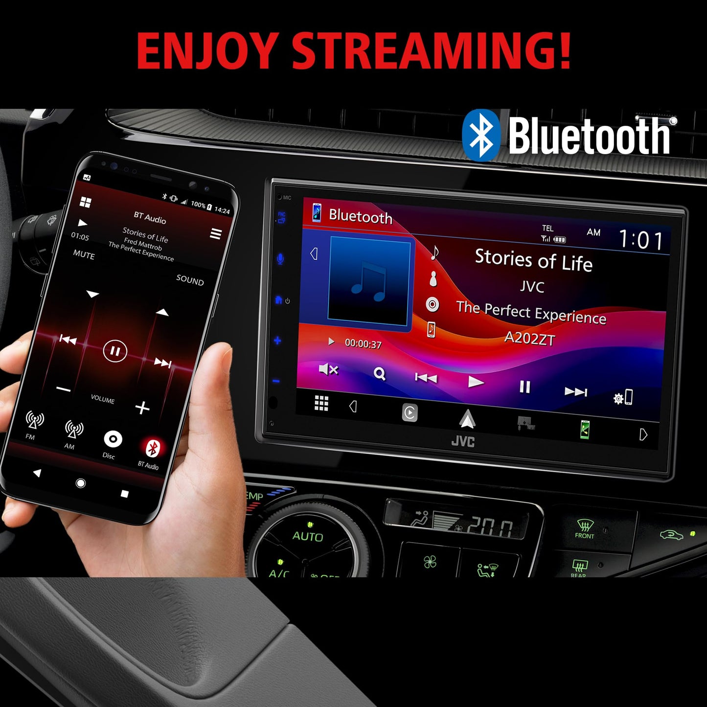Jvc Kw-M595Bt Digital Car Stereo (50W X 6-Ch), Apple Carplay & Android Auto Compatible, Bluetooth-Enabled Head Unit With 6.8 Lcd