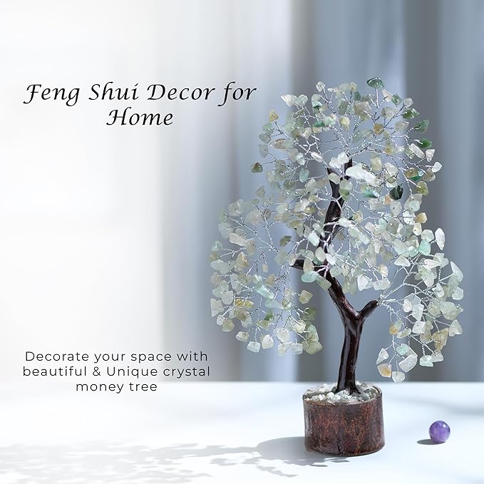 PYOR Green Jade Crystal, Bonsai Tree, Money Trees, Crystals and Healing Stones, Reiki Decor, Jade Crystal, Gemstone Tree, Spiritual Gifts for Women, Decorations for Living Room, Office Decor Women