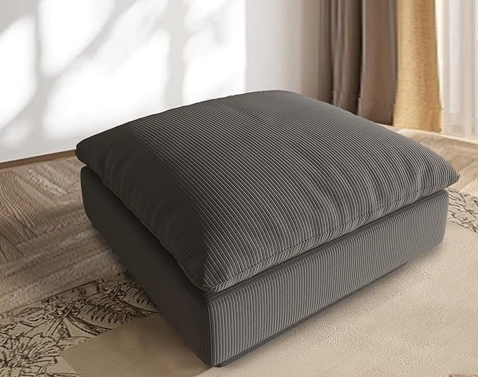 Fajiani Oversized Modular Sectional Sofa, Cloud Couch Deep Seat Sofa Cushion Covers Removable, Oversized Sectional Couches for Living Room (1 Single Seater-Black Gray)