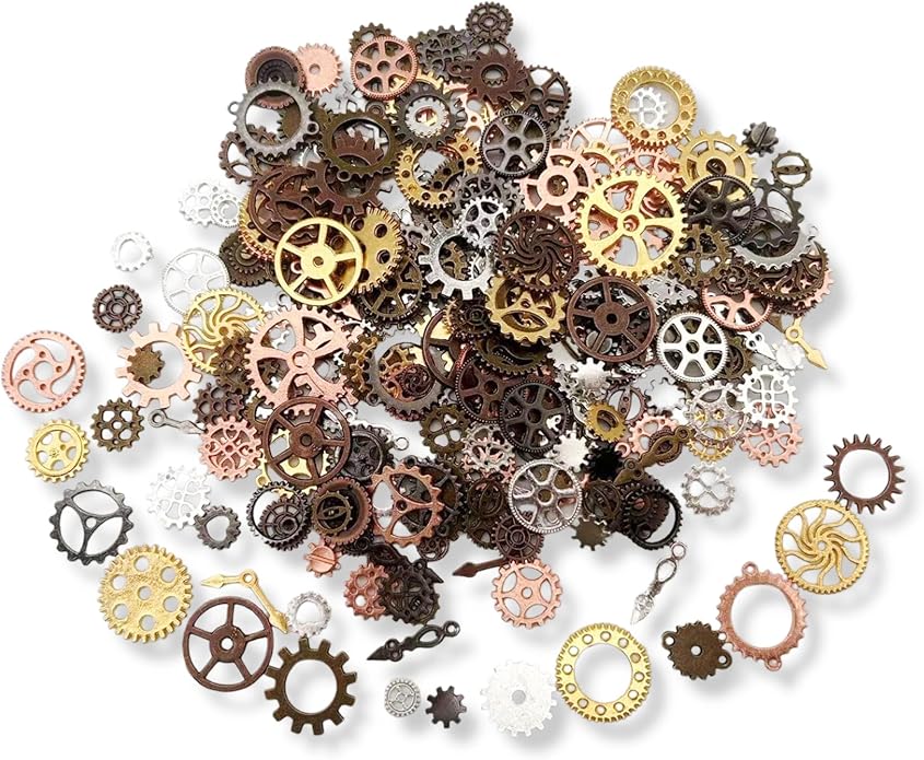 YYHDTYFY Steampunk Gears Accessories Decor DIY Metal Pendants Charms Wheels For Crafting Jewelry Making