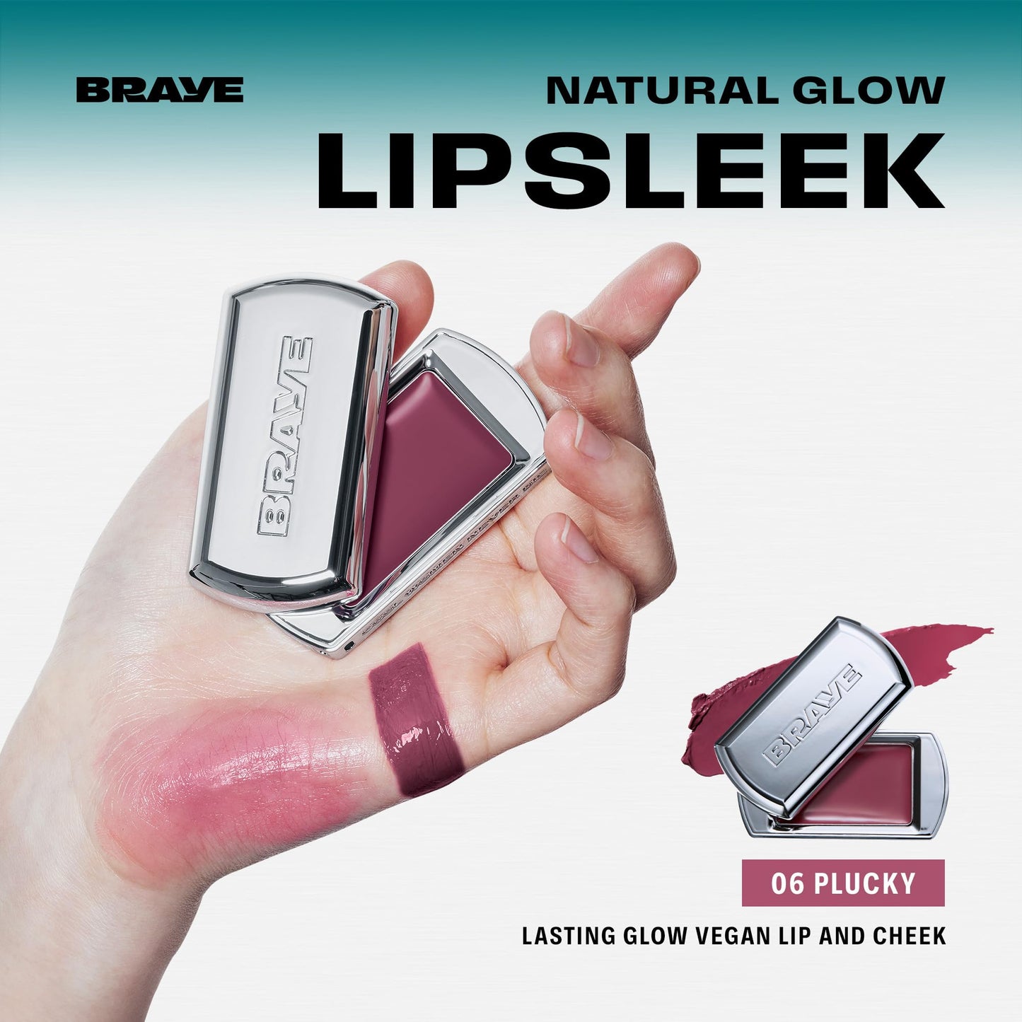 BRAYE LIPSLEEK | Blush for Cheeks & Lips, Korean Makeup Blush, Cool Lip and Cheek Balm, Vegan Cream, Lightweight w/Blendable & B