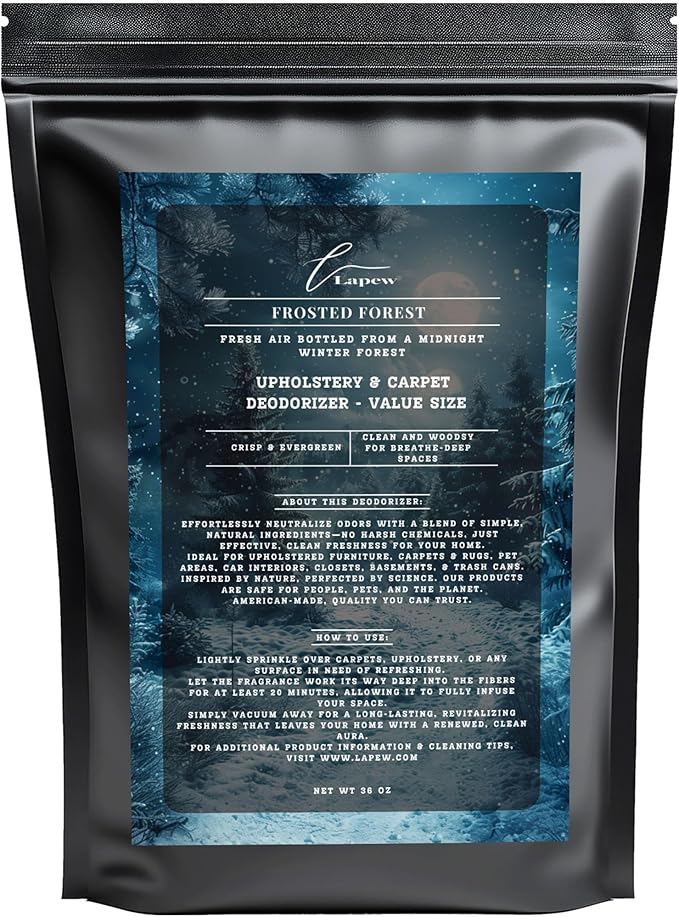 Frosted Forest Carpet Freshener Powder Value Size 36 oz | Powerful Odor Eliminator for Home | Upholstery Deodorizer | Carpet Deodorizer | Cat Litter Box
