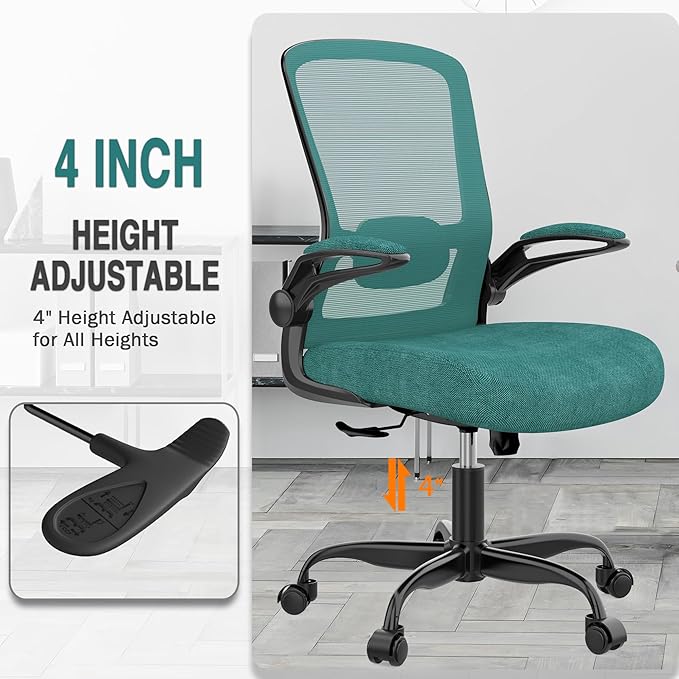 Mimoglad Office Chair, Ergonomic Desk Chair with Adjustable Lumbar Support, High Back Mesh Computer Chair with Flip-up Armrests-BIFMA Passed Task Chairs, Executive Chair for Home Office