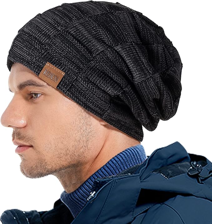 REDESS Beanie Hat for Men and Women Winter Warm Hats Knit Slouchy Thick Skull Cap