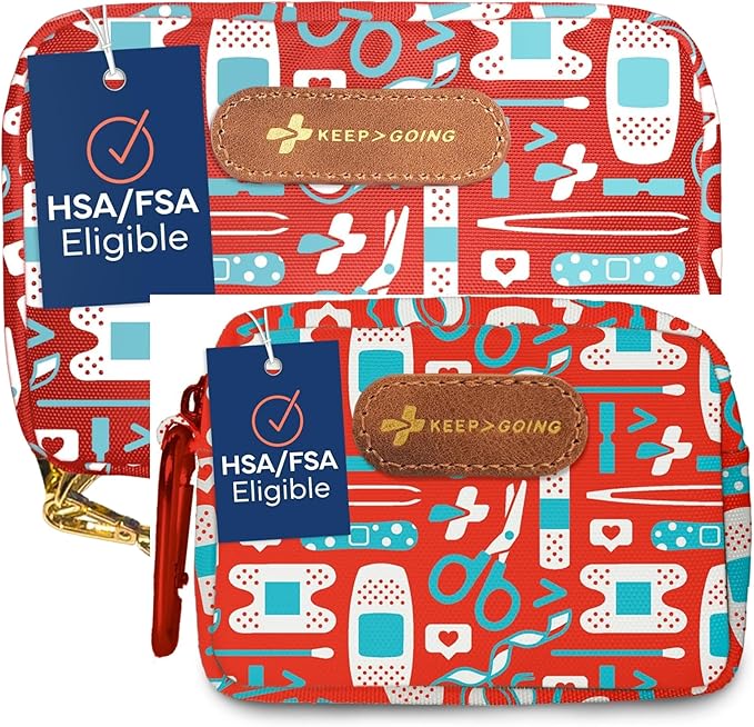 Keep Going Travel First Aid Kit Bundle of 2 Kits, First Aid Kit for Car, Home, Dorm, & Boat with Latex-Free Bandages – Tra...