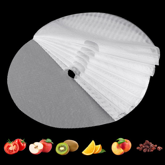 (8 Pack) Round Silicone Dehydrator Sheets, Dostk Premium Non Stick Silicone Mesh For Fruit Dehydrator, Tray Liner Reusable (Roun