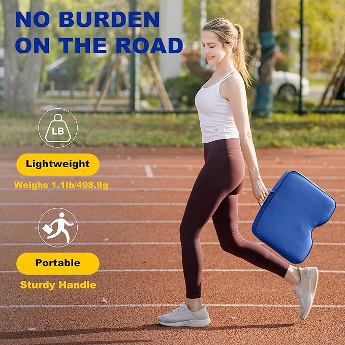 FASTMOMENT 2 Pcs Stadium Seat Cushions - Outdoor Seat Cushions for Bleachers Fashion & Portable Stadium Cushions with Decorative Strips Water-Repellent Stadium Seats for Outdoor Sports Events (Blue)