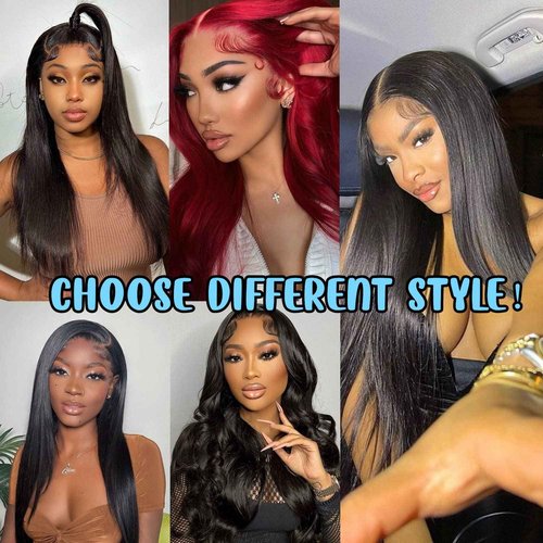 DULOVE Lace Front Wigs Human Hair, 13x4 Straight Human Hair, 200 Density Glueless Wigs for Balck Women, Pre Plucked with Baby Hair, Natural Color, 24 Inch