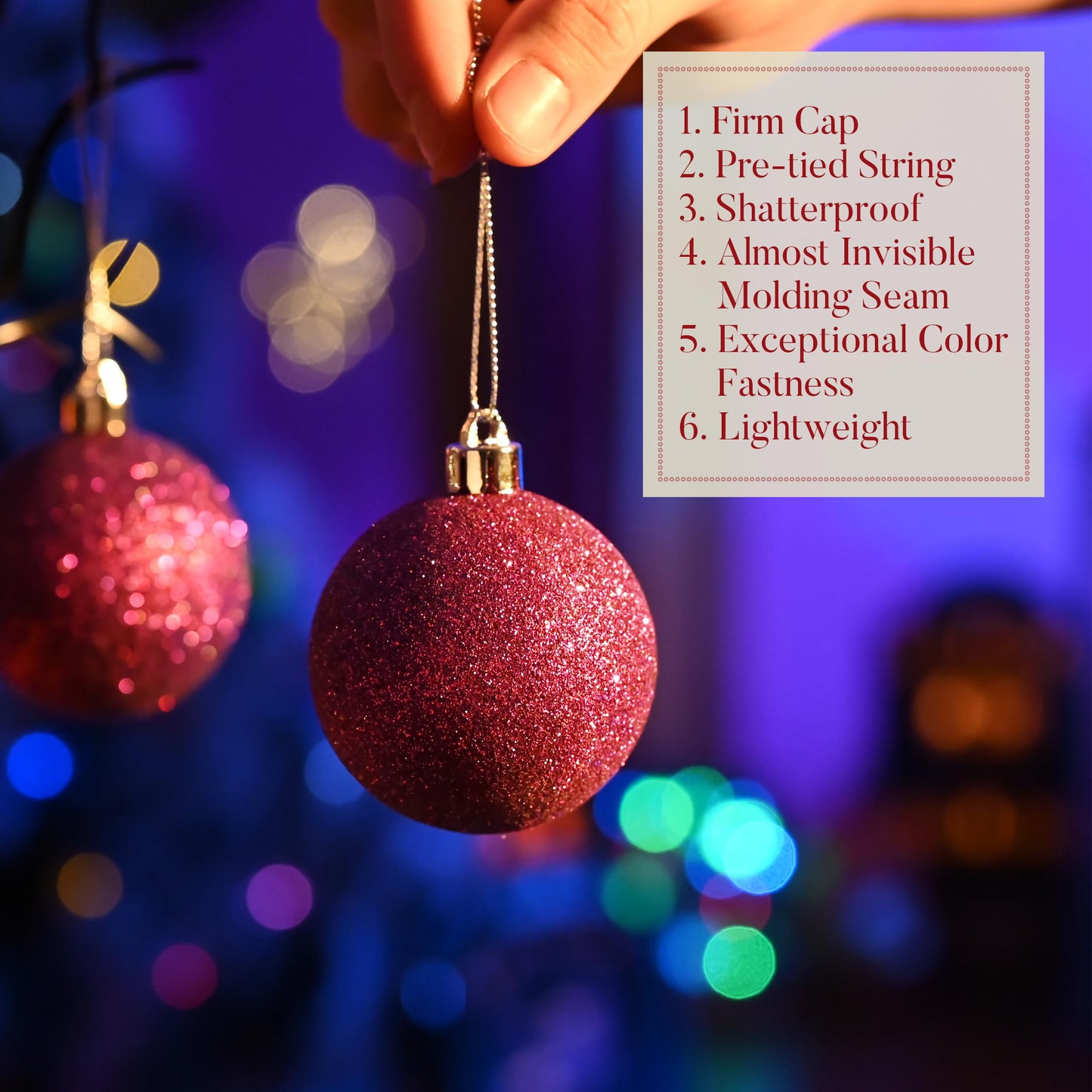 Valery Madelyn Christmas Tree Decorations Ornament Set for Fall Halloween, 50ct 2.36 Inches Orange Purple Black Shatterproof Christmas Ball Ornaments Hanging Xmas Holiday Party Decor