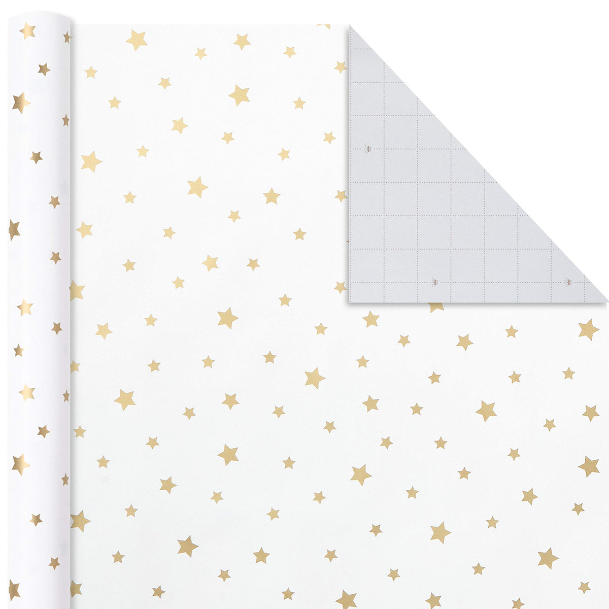 Hallmark Wrapping Paper Rolls for Weddings, Bridal Showers, Birthdays - Gold and White Gift Wrap Paper (Set of 3 Rolls: 105 sq. ft. ttl.) Metallic Striped and Polka Dot for All Occasions