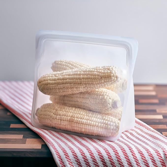 Stasher Silicone Reusable Food Storage Bag, Mega Stand-Up Silicone Large Bag, Reusable Freezer Bag, Microwave, Dishwasher, Oven Safe, Sous Vide, Eco Friendly, 104 oz, Clear