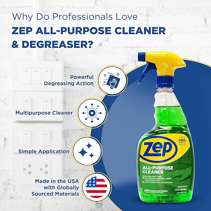 Zep All-Purpose Cleaner 32 oz (Case of 4) Cleans Almost Any Surface