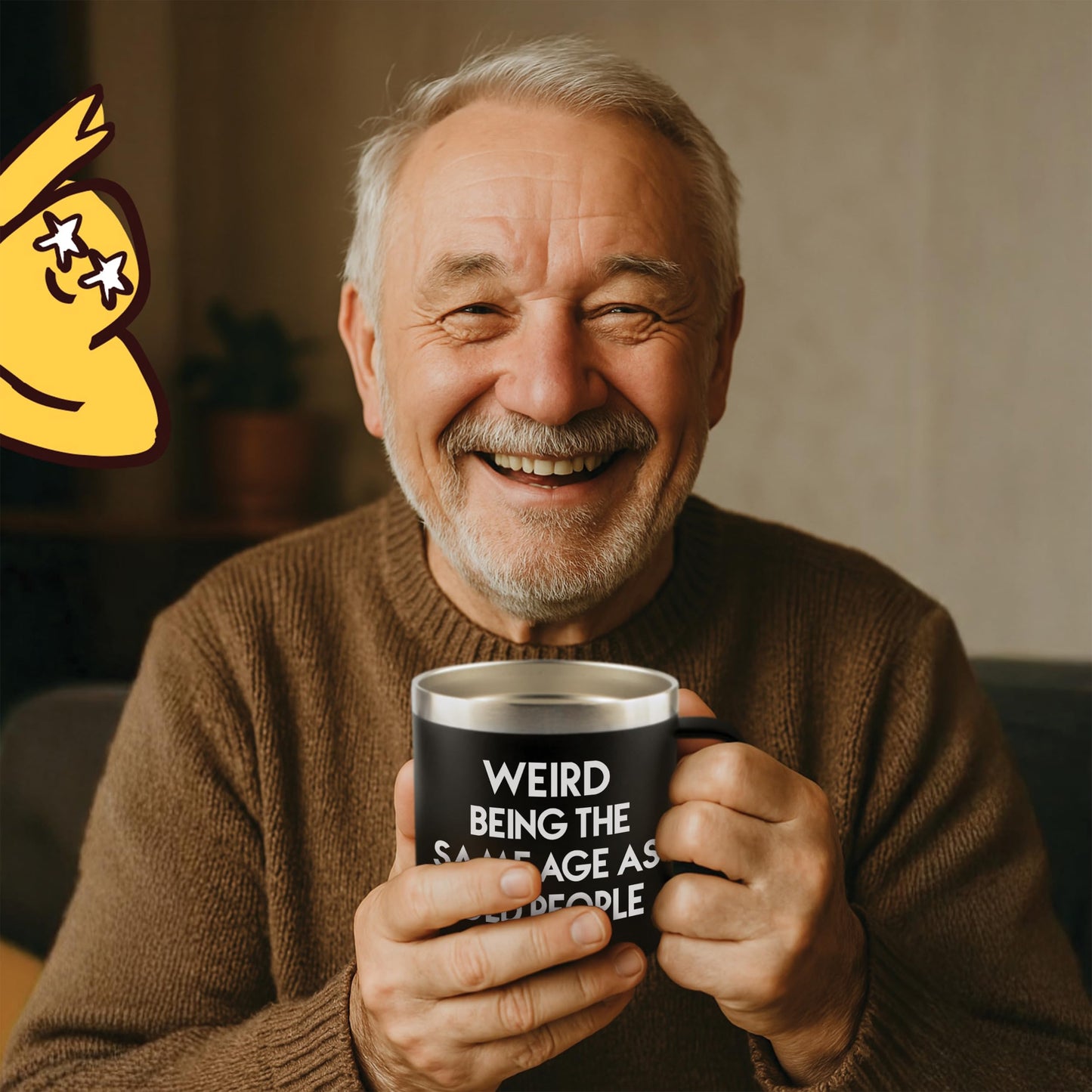 40th 50th 60th 70th Birthday Gifts for Men Fathers Day - Weird Being the Same Age as Old People Mug 14oz Tumbler Black Gifts for Dad Birthday Gift Ideas for 70 Year Old Man Funny Gag Gift for Elderly