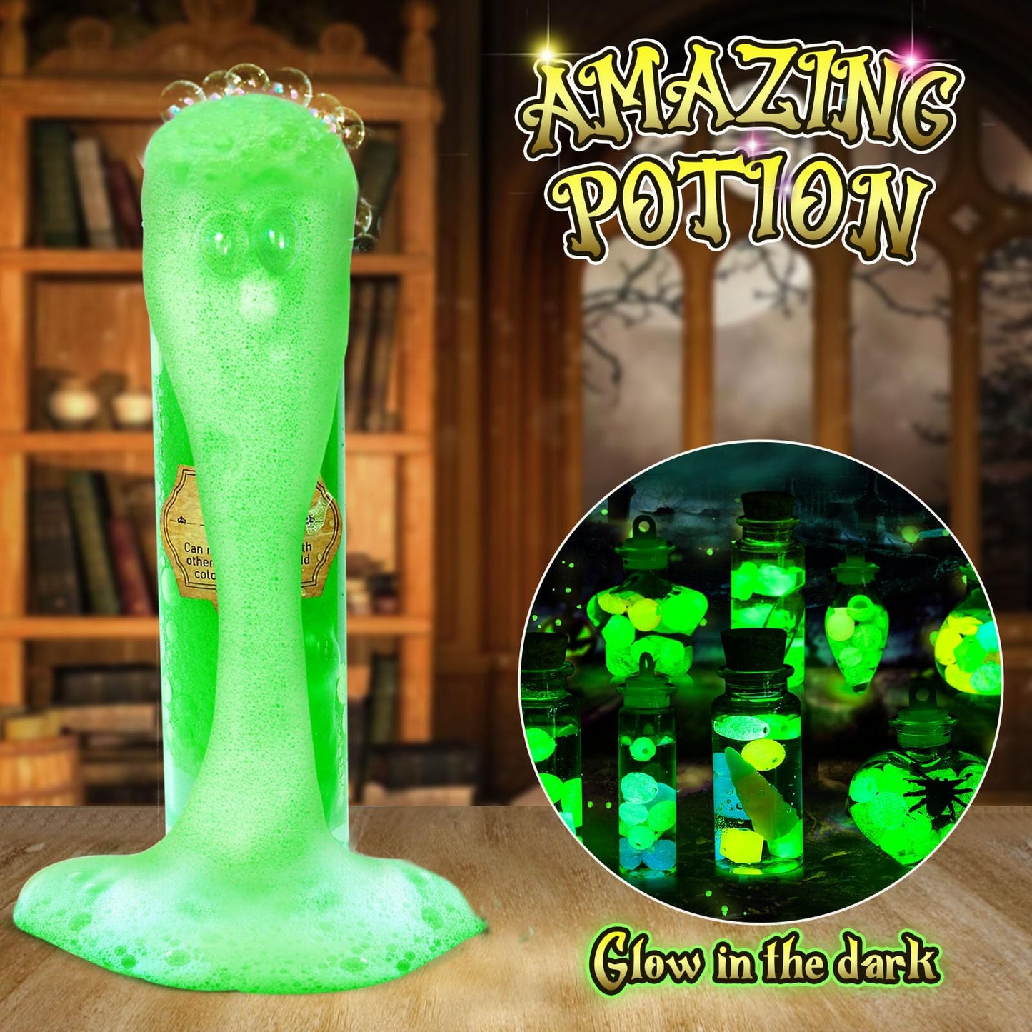 B Bascolor Potion Kits for Kids Girls Toys, 20 Magic Themed Witch Mix Potion Bottles/Cauldron/Magic Carry Case, Kids Potion Making Kit, Halloween Christmas Birthday gifts for girls kid age 6 7 8-10-12
